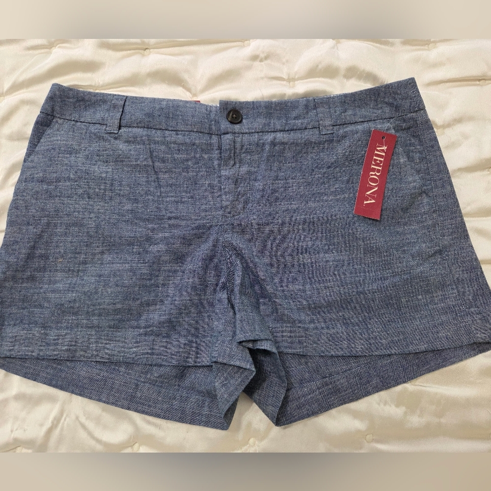 NWT Merona Chambray Shorts Size 8!